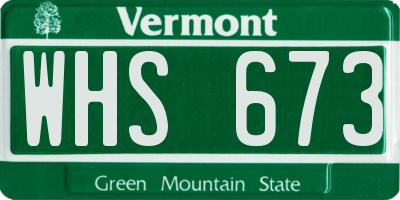 VT license plate WHS673