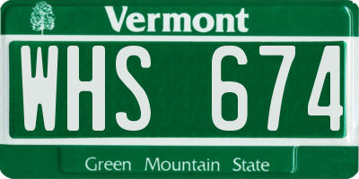 VT license plate WHS674