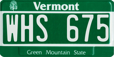 VT license plate WHS675