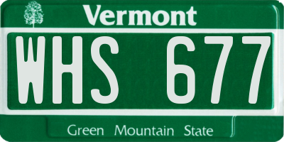 VT license plate WHS677