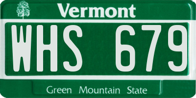 VT license plate WHS679
