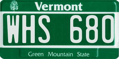 VT license plate WHS680