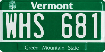 VT license plate WHS681