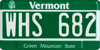 VT license plate WHS682