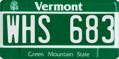 VT license plate WHS683