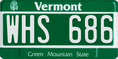 VT license plate WHS686