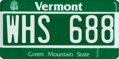 VT license plate WHS688