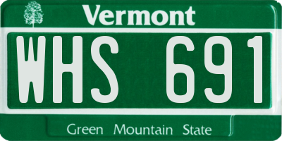 VT license plate WHS691