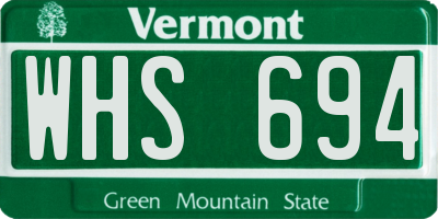 VT license plate WHS694