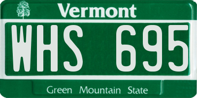 VT license plate WHS695