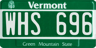 VT license plate WHS696