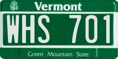 VT license plate WHS701