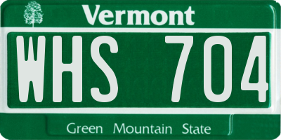 VT license plate WHS704