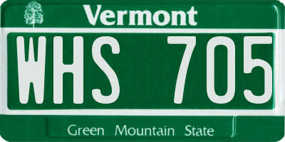 VT license plate WHS705