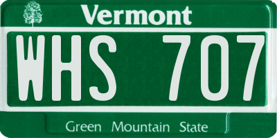 VT license plate WHS707