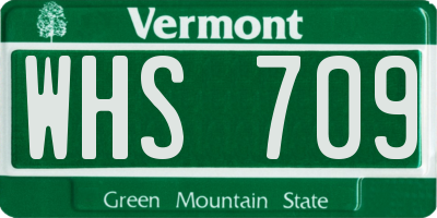 VT license plate WHS709