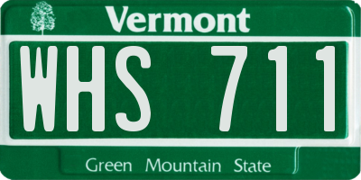 VT license plate WHS711
