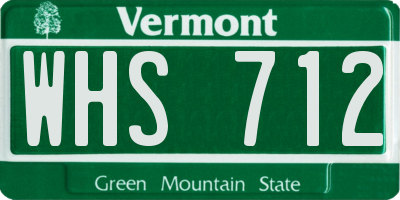 VT license plate WHS712