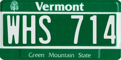 VT license plate WHS714