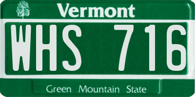 VT license plate WHS716