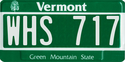VT license plate WHS717