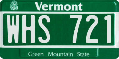 VT license plate WHS721