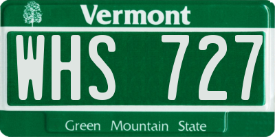 VT license plate WHS727