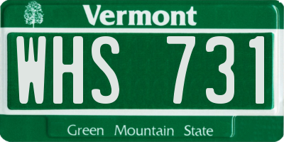 VT license plate WHS731