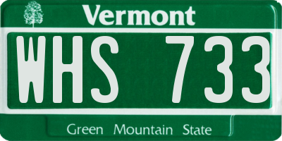 VT license plate WHS733
