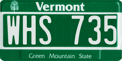 VT license plate WHS735