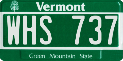 VT license plate WHS737