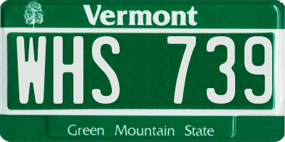 VT license plate WHS739