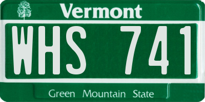 VT license plate WHS741