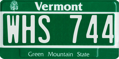 VT license plate WHS744