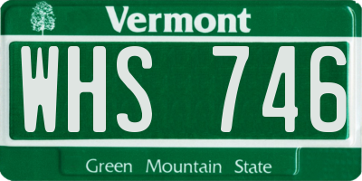 VT license plate WHS746