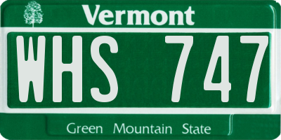 VT license plate WHS747