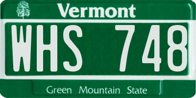 VT license plate WHS748