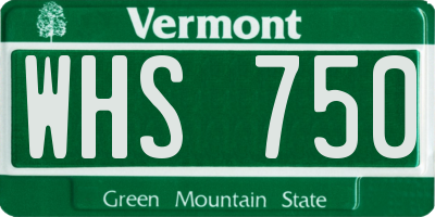 VT license plate WHS750