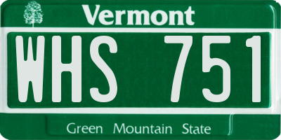 VT license plate WHS751