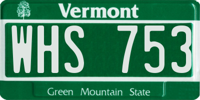 VT license plate WHS753