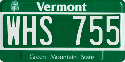 VT license plate WHS755