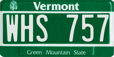 VT license plate WHS757