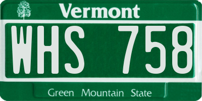 VT license plate WHS758