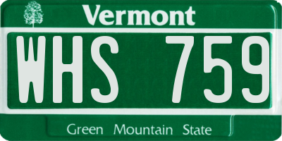 VT license plate WHS759