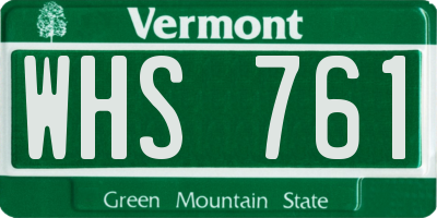 VT license plate WHS761