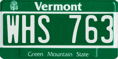 VT license plate WHS763