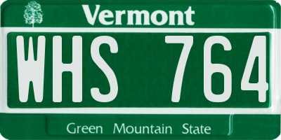VT license plate WHS764