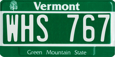 VT license plate WHS767