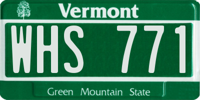 VT license plate WHS771