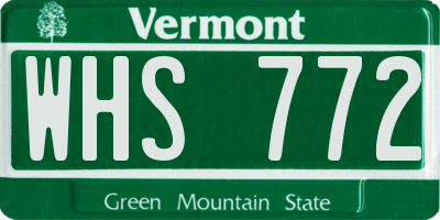VT license plate WHS772